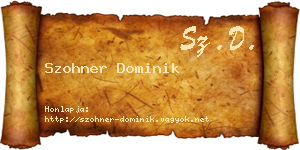 Szohner Dominik névjegykártya