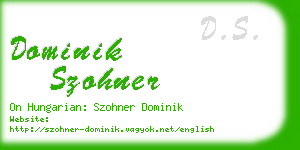 dominik szohner business card